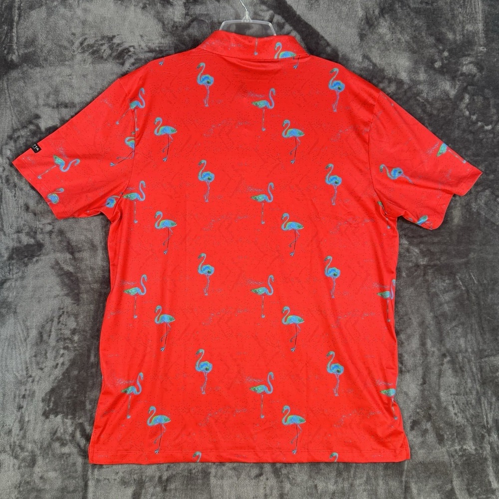 NWT YATTA Golf Polo Men's XL Flamingo Shirt  Preppy New With Tags - Picture 2 of 10